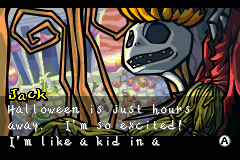 Tim Burton's The Nightmare Before Christmas: The Pumpkin King (Game Boy Advance) screenshot: Intro