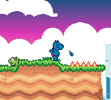 Das Geheimnis der Happy Hippo-Insel (Game Boy Color) screenshot: Spitting a load of water to put out a fire