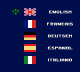 Gex 3: Deep Pocket Gecko (Game Boy Color) screenshot: Language selection