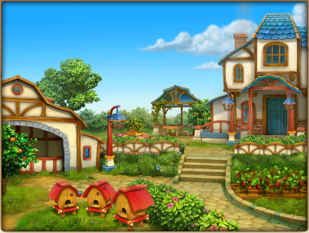 Farmscapes (Windows) screenshot: Background in one of the match-3 levels.