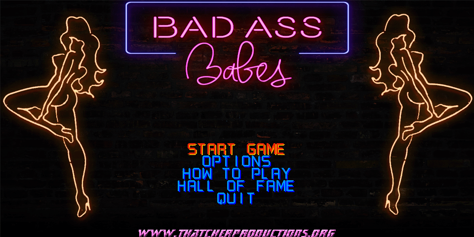 Bad Ass Babes (Windows) screenshot: Main menu