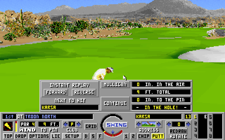 Links: Championship Course - Troon North (DOS) screenshot: Tee summary