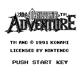 Castlevania: The Adventure (Game Boy) screenshot: European title screen