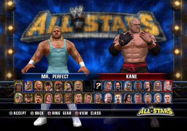 WWE All Stars (PlayStation 2) screenshot: Selecting a wrestler.