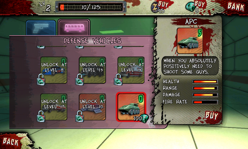 Infected: Infect the World (Android) screenshot: Shop - Vehicles