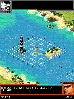 Naval Battle: Mission Commander (J2ME) screenshot: The enemy's grid