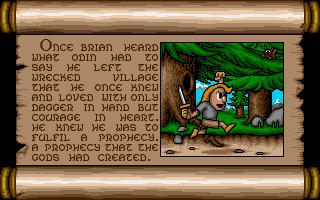 Prophecy: Viking Child (Amiga) screenshot: Brian sets off to fulfill his prophecy.