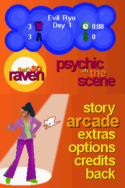 That's So Raven: Psychic on the Scene (Nintendo DS) screenshot: Menu screen.