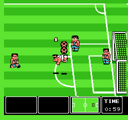 Nintendo World Cup (NES) screenshot: "Super shot"!