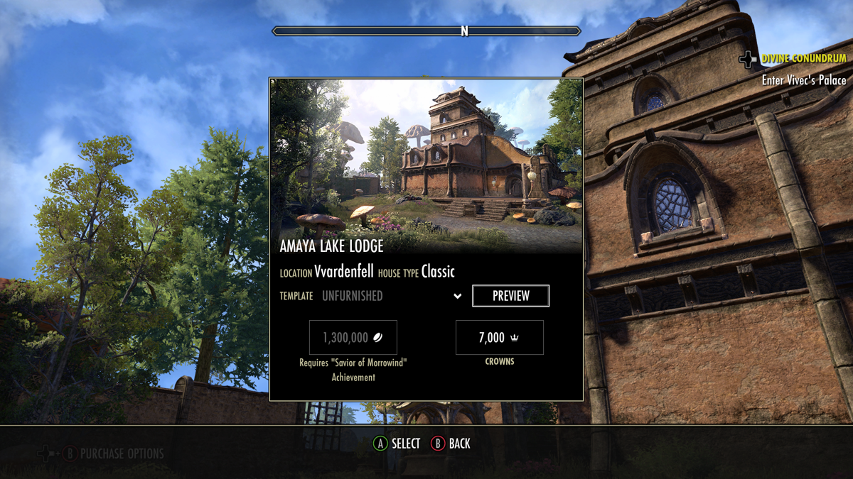 The Elder Scrolls Online: Morrowind (Xbox One) screenshot: A new home for those who have a spare coin.