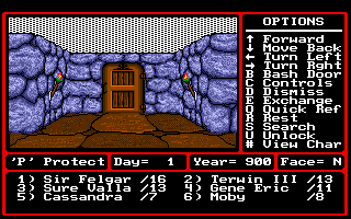 Might and Magic II: Gates to Another World (Amiga) screenshot: Starting a new game.