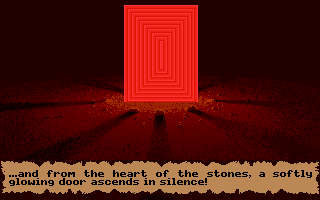 Ultima VI: The False Prophet (Amiga) screenshot: A red moon gate appears.