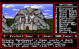 Might and Magic II: Gates to Another World (Amiga) screenshot: Mandagual's Keep.
