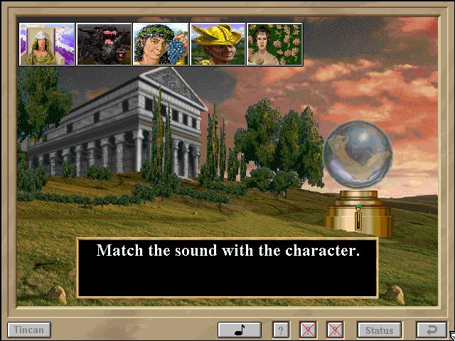 3001: A Reading & Math Odyssey (Windows 3.x) screenshot: Sound matching game