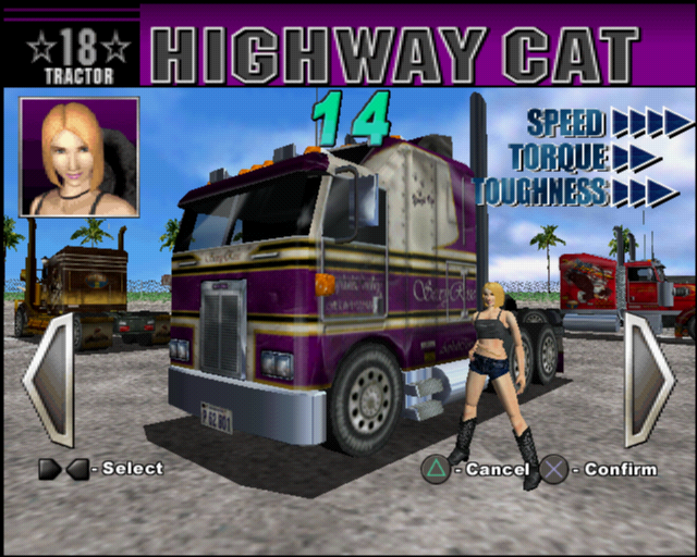 Eighteen Wheeler: American Pro Trucker (PlayStation 2) screenshot: Trucker selection.