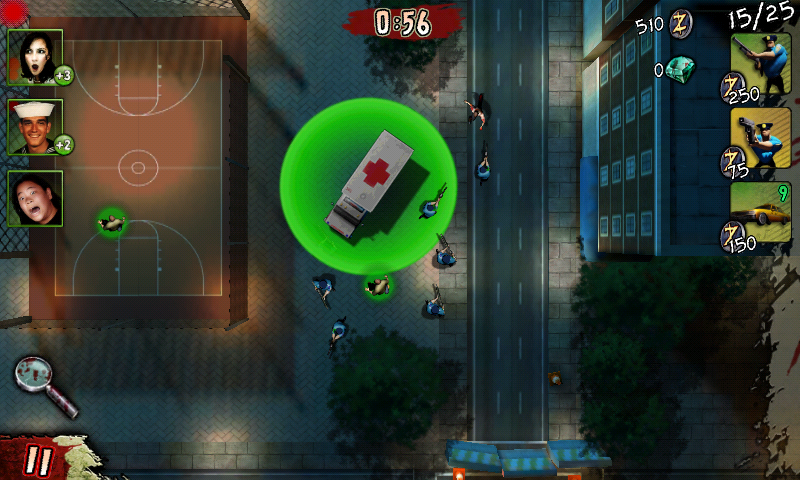 Infected: Infect the World (Android) screenshot: The ambulance heals nearby units