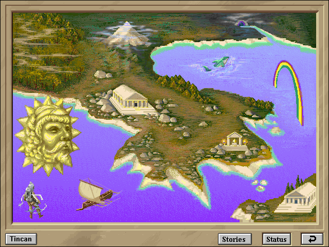 3001: A Reading & Math Odyssey (Windows 3.x) screenshot: Map of ancient Greece