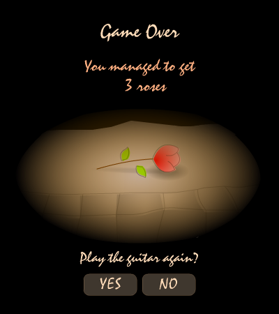 Midnight Serenade (Browser) screenshot: Game Over