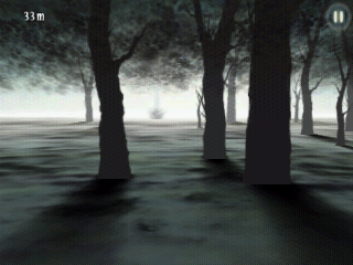 Dead Runner (Android) screenshot: Watch out for the trees!