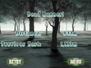 Dead Runner (Android) screenshot: Not running anymore
