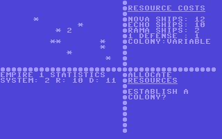Andromeda Conquest (Commodore 64) screenshot: Game Play