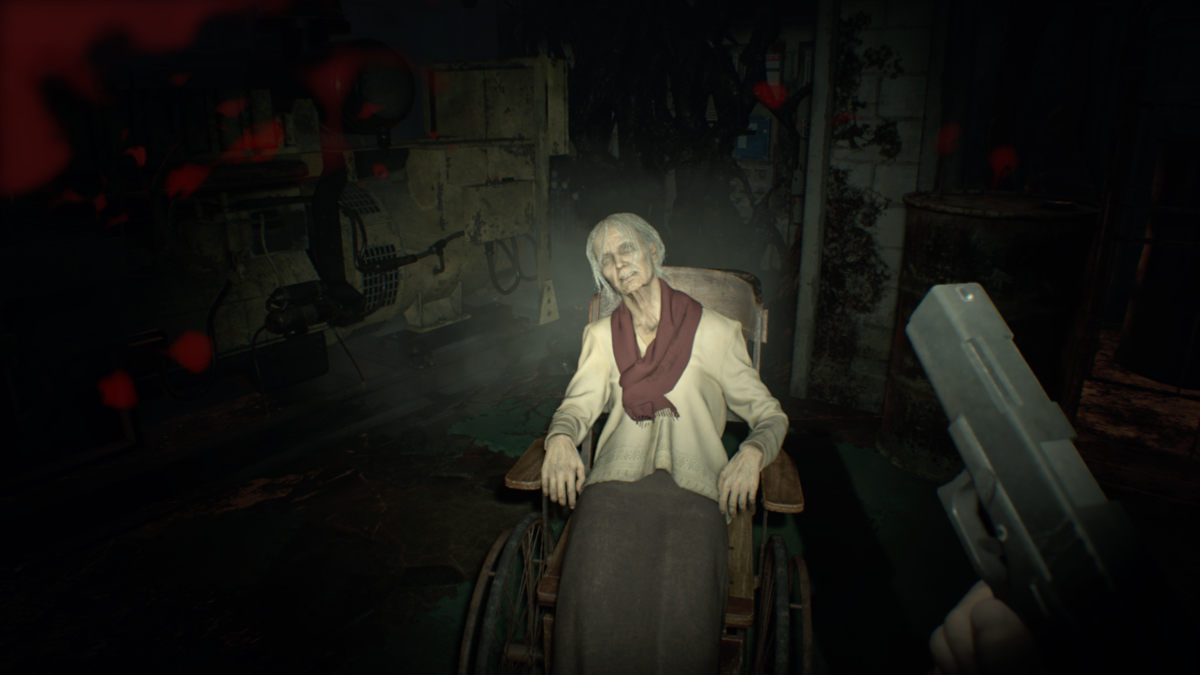 Resident Evil 7: Biohazard (Windows) screenshot: How did you get here, old lady?