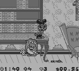 The Ren & Stimpy Show: Veediots! (Game Boy) screenshot: Got hit by Stimpy