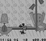 The Ren & Stimpy Show: Veediots! (Game Boy) screenshot: First level, playing Ren in a mouse costume