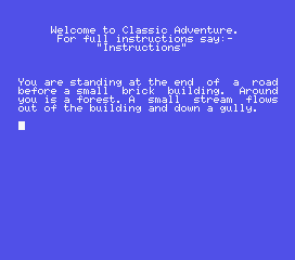 Adventure 1 (MSX) screenshot: Starting location