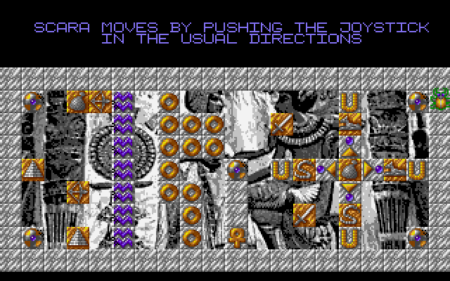 The Curse of Ra (DOS) screenshot: Demo mode (Tutorial)