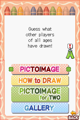 PictoImage (Nintendo DS) screenshot: Single Player menu