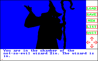The Crimson Crown (Amiga) screenshot: The not-so-evil Wizard, Zin.