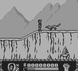 Cliffhanger (Game Boy) screenshot: Wolves are among the first enemies we meet.