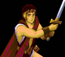 Might and Magic (TurboGrafx CD) screenshot: ...a typically Japanese effeminate main hero...