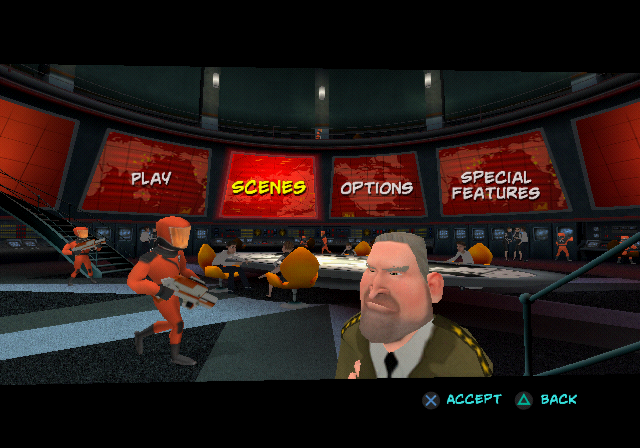 Monsters vs. Aliens (PlayStation 2) screenshot: Menu screen.