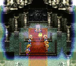 Bahamut Lagoon (SNES) screenshot: Conference in the throne room