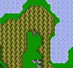 Final Fantasy III (NES) screenshot: On the world map