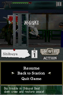 Tokyo Beat Down (Nintendo DS) screenshot: Pause menu.