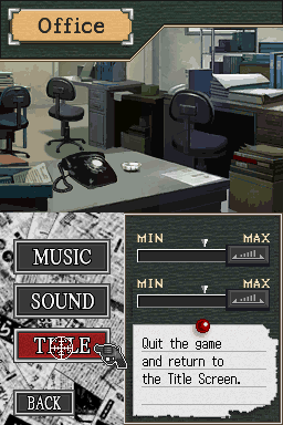 Tokyo Beat Down (Nintendo DS) screenshot: Options.