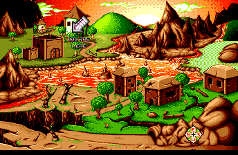 Jim Power in "Mutant Planet" (TurboGrafx CD) screenshot: The map is non-interactive