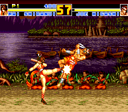 Fatal Fury Special (TurboGrafx CD) screenshot: Ahh, it feels good when a kick connects. Especially with the beautiful Thailand background