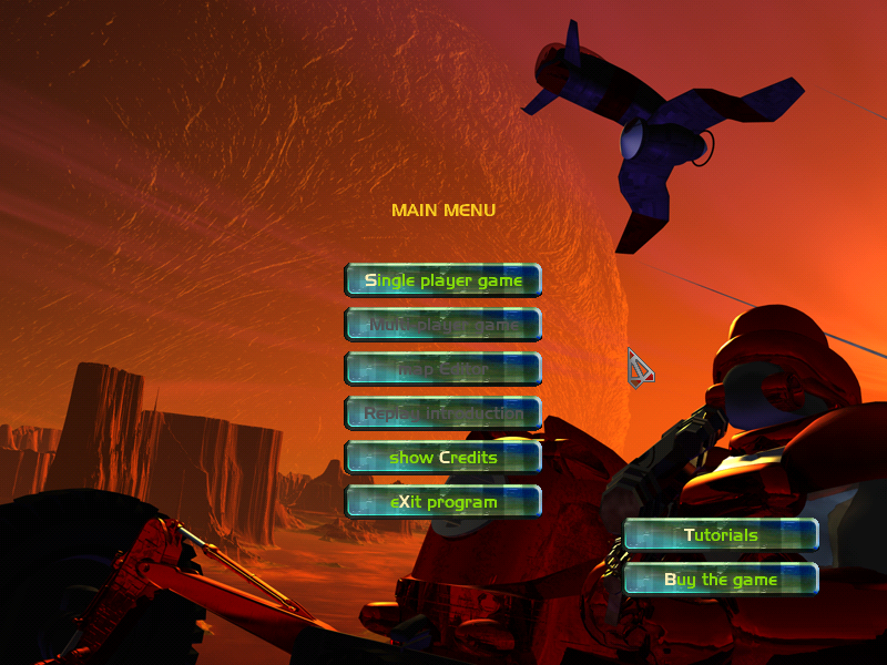 I of the Enemy (Windows) screenshot: Main menu screen (demo version).