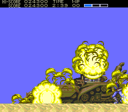 Strider (TurboGrafx CD) screenshot: Just defeated a huge tank boss!