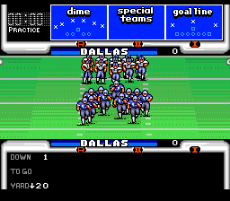 John Madden Duo CD Football (TurboGrafx CD) screenshot: Dallas vs. Dallas? That's... suicide