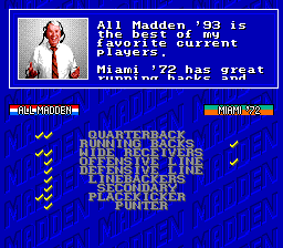 John Madden Duo CD Football (TurboGrafx CD) screenshot: Madden comments