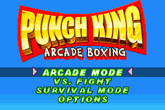 Punch King (Game Boy Advance) screenshot: Main menu.
