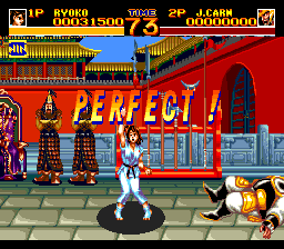 World Heroes 2 (TurboGrafx CD) screenshot: Victory pose in China