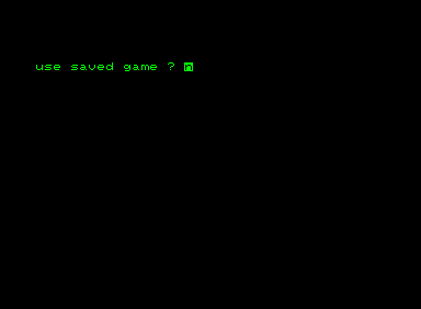 Adventure 1: Cavern of Riches (Commodore PET/CBM) screenshot: You can opt to load a previous game