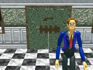 Welcome House (SEGA Saturn) screenshot: And now I'm trapped in this empty mansion.