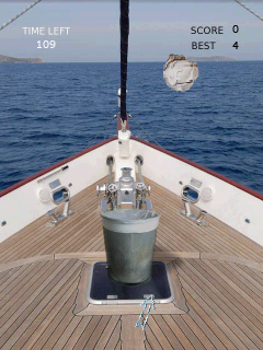 Toss It (Android) screenshot: A boat - here they don't need any fans, it's windy enough as it is